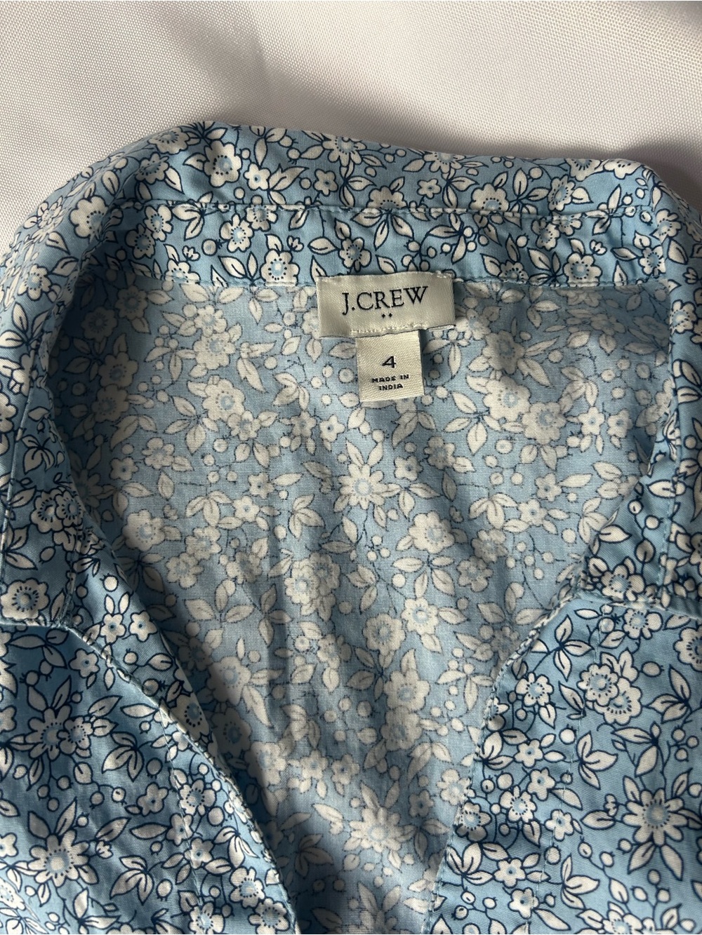 J. Crew Light Blue Floral Collared Midi Dress - Picture 4 of 6